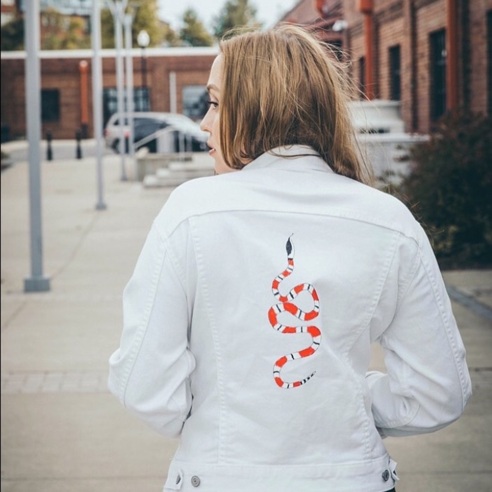 Levi's white denim jacket